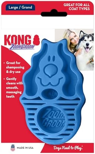 KONG - Zoom Groom Dog Brush, Groom and Massage While Removing Loose Hair and by KONG