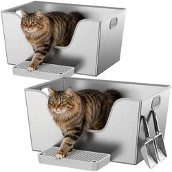 2 Pack XXL Stainless Steel Litter Box by Unknown