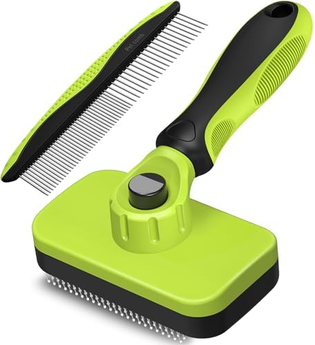 2PCS Self Cleaning Slicker Brush & Dog Comb by Unknown