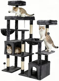 Upgraded 64.5 Inch Multi Cat Tree 3 Perches 2 Beds 2 Baskets Grey by Unknown
