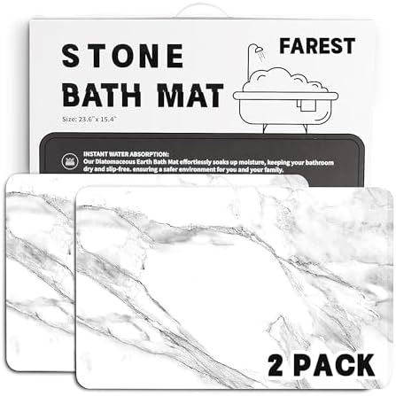 Stone Bath Mat Diatomaceous Earth Shower Mat by Farest