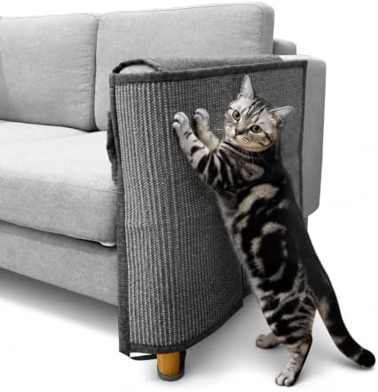 Sisal Couch Protector wStorage Pocket, All Gray Right‑Side by Unknown
