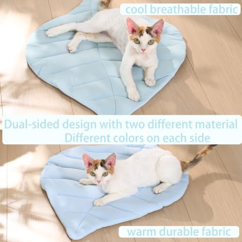 Cat Cooling Mat Cat Leaf Bed Mat Comfortable Soft Fabric Breathable Cozy - Image 3