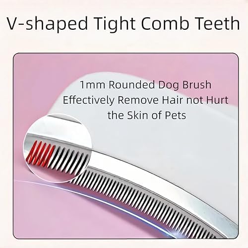 Green Small Deshedding Dog Brush, Compact V-Shape Dog Shedding Comb - Image 3