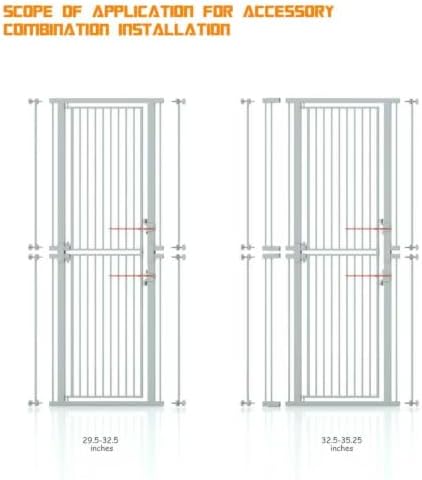 KAGNJIC74.8 Extra Tall Pet Gate, 29.5"-35.25" Cat Gate - Image 4