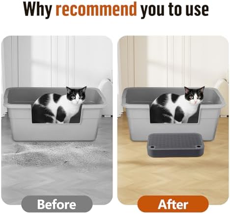 Cat Litter Box Step with Filter Function, Non-Slip Cat Step, Dark Grey - Image 5