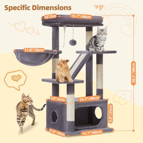 Taoqimiao Cat Tree, 38.5In Cat Tower - Image 2