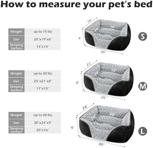 INVENHO Small Dog Bed Rectangle Washable Orthopedic Soft Calming Sleeping - Image 3