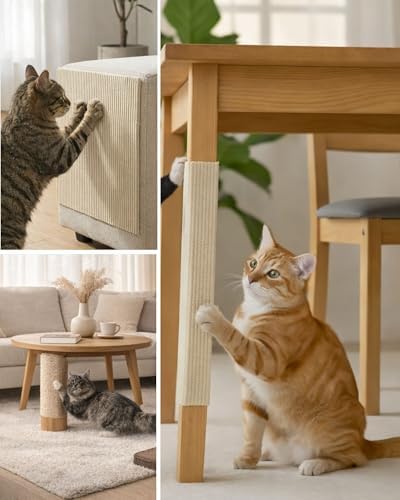 Corner & Wall Cat Scratch Mat, Self-Adhesive Trimmable Cat Scratcher, Wall - Image 4