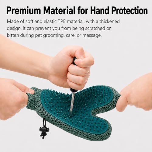 Pet Hair Removal Glove, 2-in-1 Cat Dog Grooming Glove, Fabric Fur Remover - Image 7