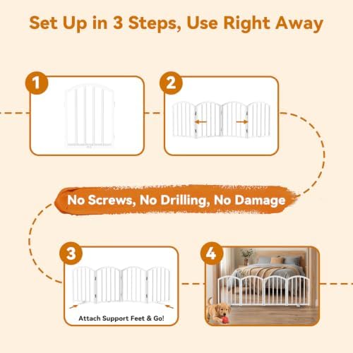SNUOWU 16 Inch Full Metal Freestanding Short Dog Gate - Image 7