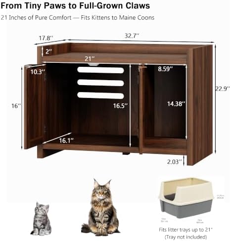 Cat Litter Box Enclosure, Modern Rattan Hidden Litter Box Furniture - Image 2