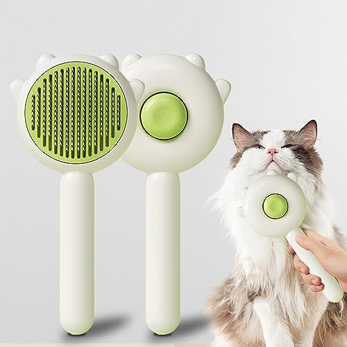 Pet Grooming Brush for Cats and Dogs, Self-Cleaning Sliker Brush for Removes by absob