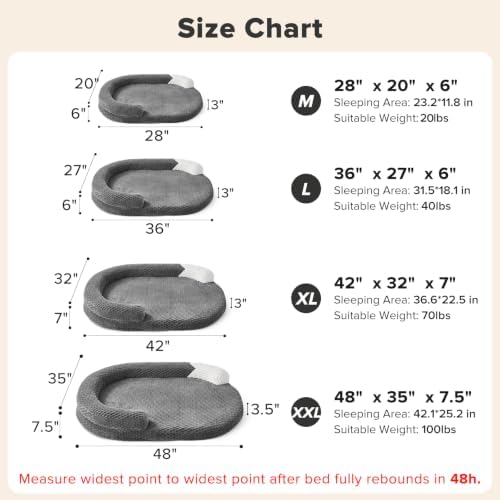 JOEJOY XXL Orthopedic Extra Large Dog Bed, Dark Grey - Image 4