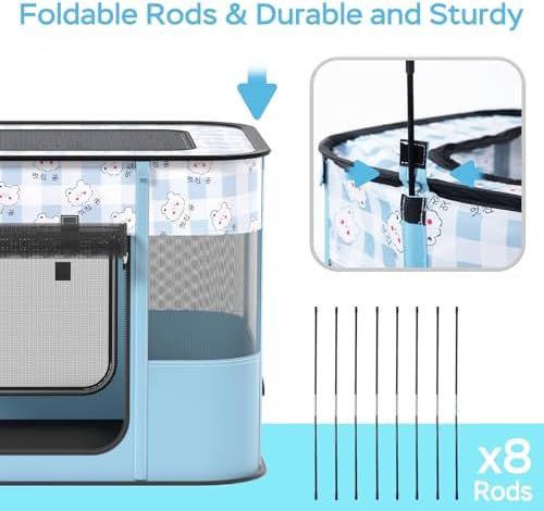 XRG Foldable Pet Playpen, Indoor Cat cage Puppy Crates M - Image 5