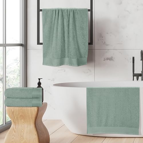 GLAMBURG Ultra Soft 4 Pack Oversized Bath Towel Set 27x54 inches, 100% Cotton - Image 5