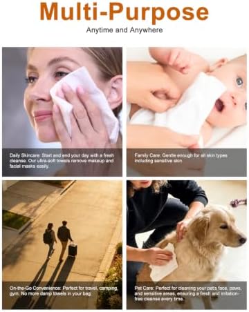 Face Towels, Facial Towel, 100 Ct Disposable Face Towel, 9.8"X9.8"Face Cloths - Image 4