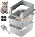 Stainless Steel Sifting Litter Box by TIUUBT