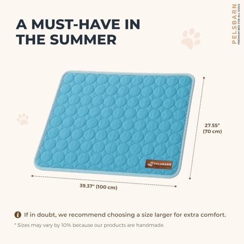 Pelsbarn Dog Cooling Mat, Ice Silk Self-Cooling Pad, Light Blue - Image 3