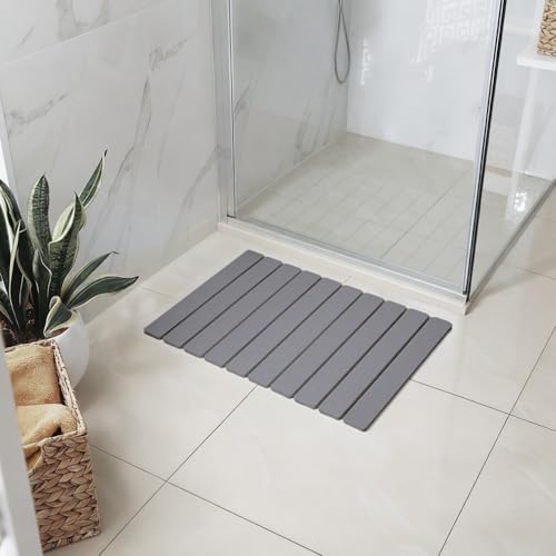 Meowoo Foldable Stone Bath Mat, 23.6"x15.3" Diatomaceous Earth Mat by MeowooOfficial