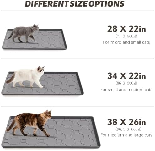 Silicone Cat Litter Mat, 34“ x 22” Waterproof Cat Litter Mats - Image 2