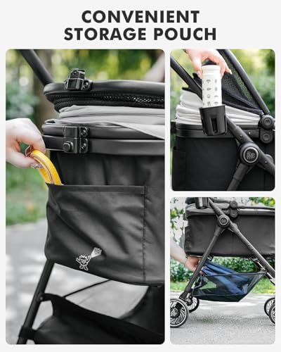 Pet Stroller for Small Dogs and Cats, One-Click Foldable Dog Stroller - Image 5