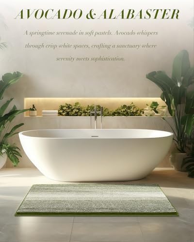 BSICPRO Large Chenille Bathroom Rugs, 24x36 Striped Bath Mats - Image 6