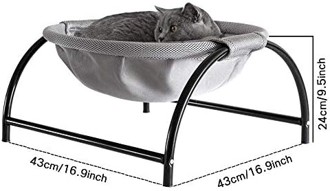 JUNSPOW Cat Bed Sleeping Cat Hammock, 16.9in x 16.9in x 9.5in - Image 4