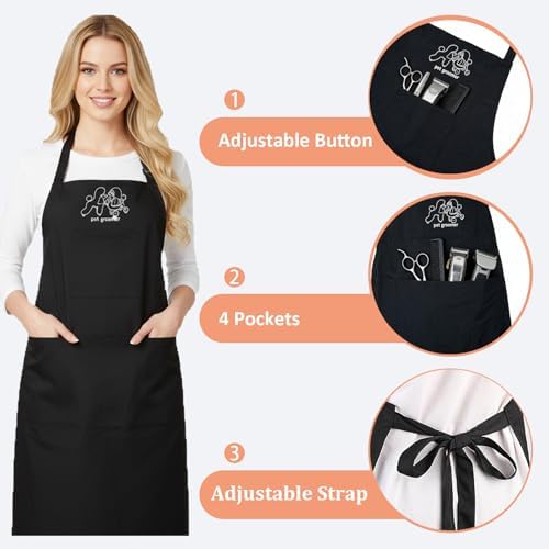 Gliitatu Dog Grooming Apron Smock Waterproof Apron - Image 3