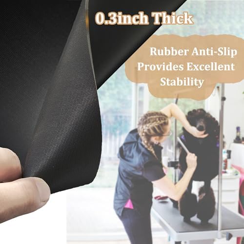 24 X 48inch Non-Slip Rubber Dog Grooming Mat, Portable Soft Pet Grooming Table - Image 4
