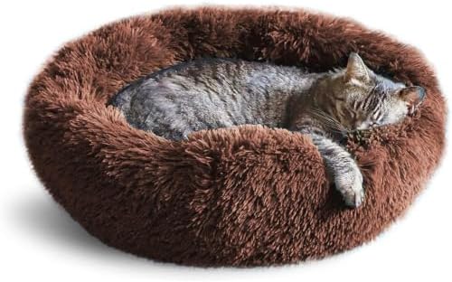 Whiskers & Friends Cat Beds for Indoor Cats & Small Dog, Fluffy Cat Bed by WhiskersFriends