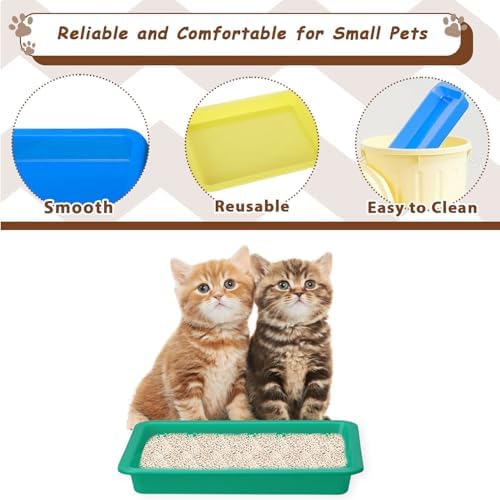 3 Pcs Kitten Litter Box, 9.6"*7.2''*0.9'' Plastic Portable Small Litter Pan Low - Image 6
