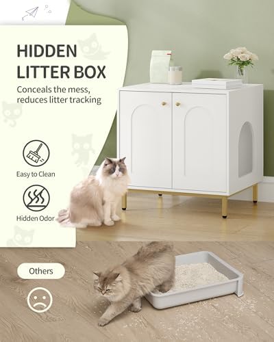 Hzuaneri Cat Litter Box Enclosure, Hidden Litter Box Furniture, Sisal Mat - Image 6