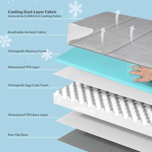 Cooling Dog Bed for X Large Dogs, QMAX>0.5 Waterproof Pet Beds - Image 3
