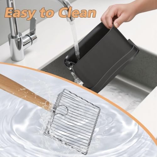 Cat Litter Scoop with Holder Stand, Poop Scooper with Waste Can, Refill Bag - Image 6