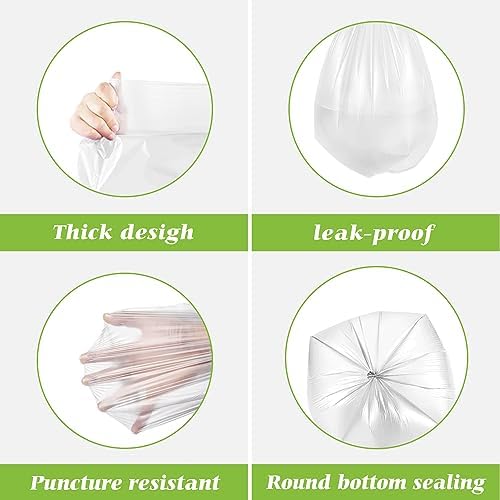 2.6 Gallon 220 Counts Small Trash Bags Garbage Bags by Teivio, Bathroom Trash - Image 3