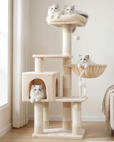 Heybly Cat Tree with Toy, 43.3 inch Cat Tower by HEYBLY