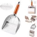 Custom 40% Thicker Side Edges 304 Stainless Steel Metal Cat Litter Scoop by Unknown
