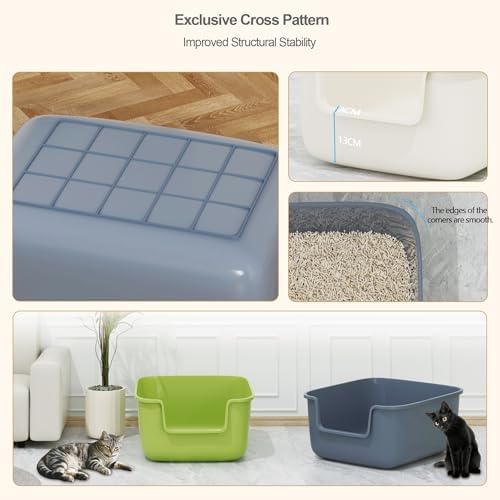 Vealind Large Cat Litter Box High Sides Side Low Entry Litter Box - Image 5