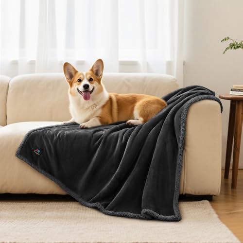 Luciphia Waterproof Bed Blanket Washable, Soft Sherpa Fleece Puppy Reversible - Image 6