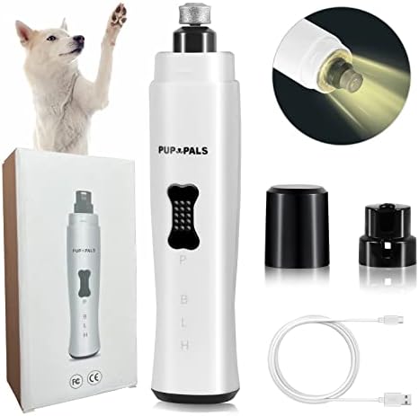 Dog Nail Grinder with 5 LED Shadow Free Light, Dog Nail Trimmer Protect Pet by PUPPALS