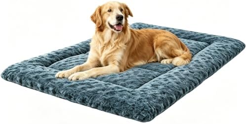 Large Size Washable Non‑deformable Rose-Velvet Comfort Dog Crate Mat by KISENG