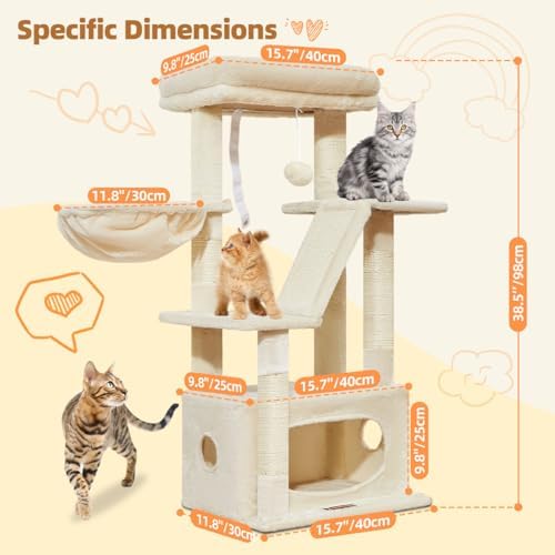 Taoqimiao Cat Tree, 38.5In Cat Tower - Image 2