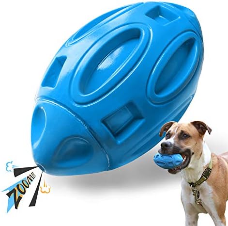 EASTBLUE Dog Toys for Aggressive Chewers, Indestructible Squeaky Football by EASTBLUEpet