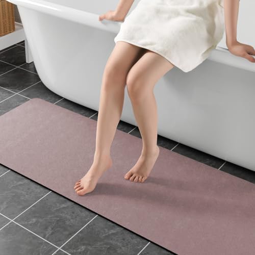 Long Bath Rugs 47x17-Diatomaceous Earth Stone Bath Mats by Earcu