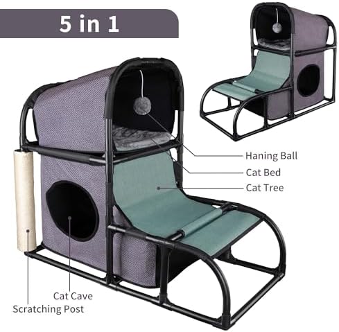 Goetland Modern Cat Condo Cat House Cat Tree Pet Furniture Large Cat Tower Bed - Image 4