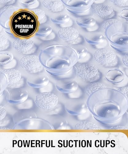 HITSLAM Bathtub Mat Non Slip, 35x16 Inch Bubble Oval Bath Tub Mat - Image 2