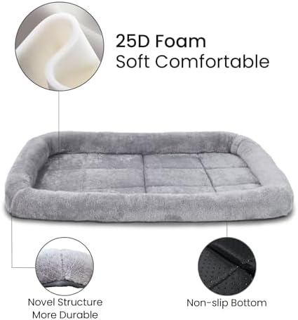 Patas Lague Small Dog Bed Bolster Pet Crate Mat 16''x12'' Grey - Image 3