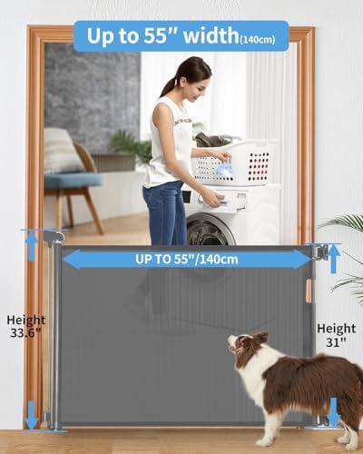 Veraste Retractable Baby Gate for Doorways and Stairs, Mesh Safety Gate for Pet - Image 3