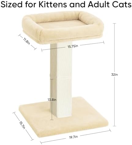 Cat Scratching Post with Plush Perch - Image 3